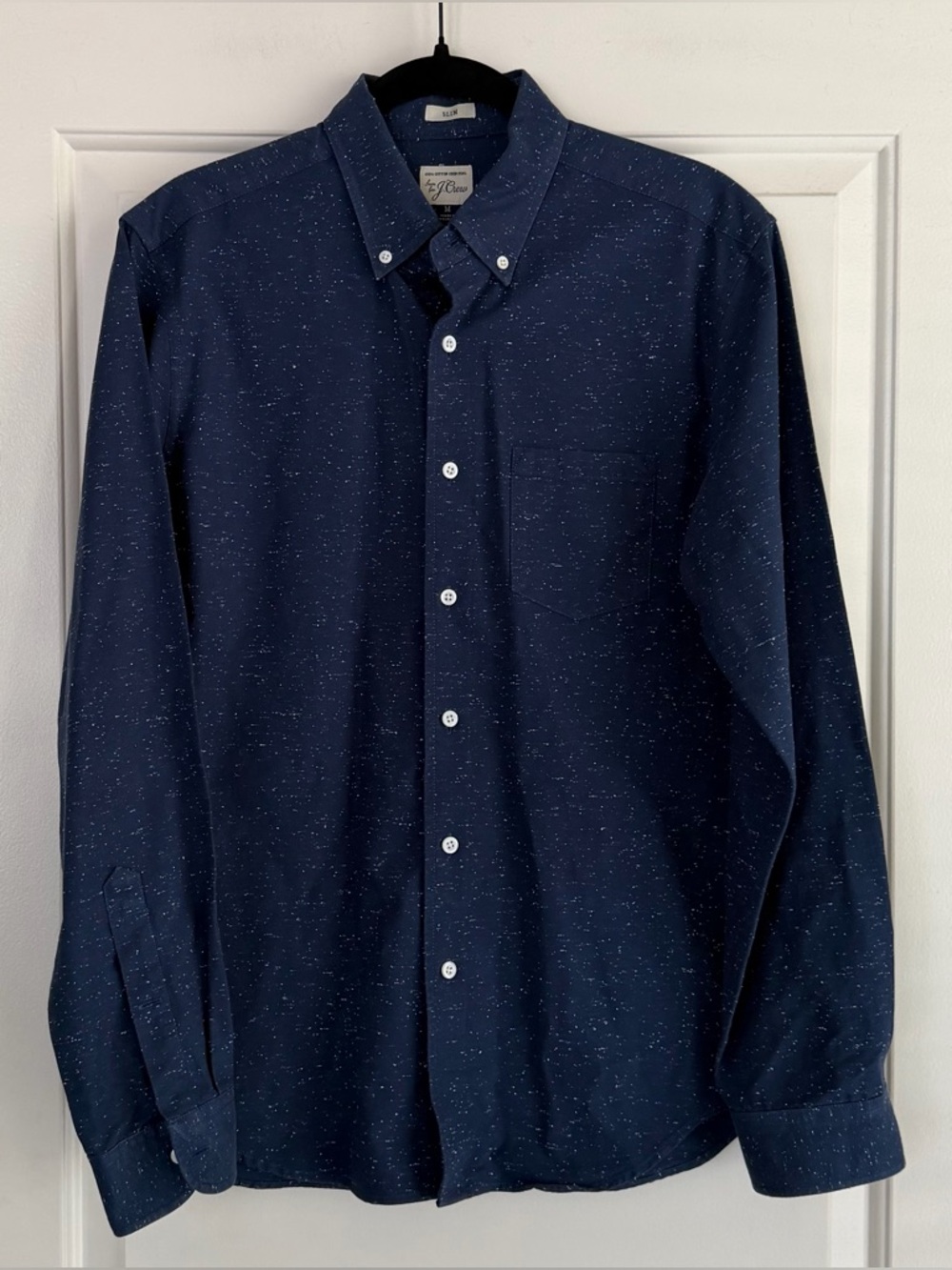 J. Crew Men’s Navy Speckled Button-Down Shirt